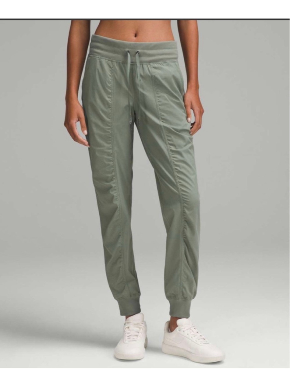 Lululemon Dance Studio Mid-Rise Jogger Grey Eucalyptus Green Size 10 EUC